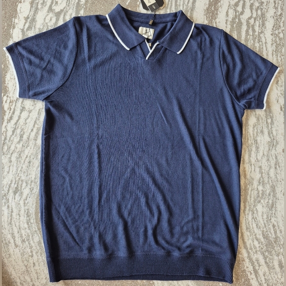 Scotch James Men's Open Collar Knit Polo Shirt. Size Large. New - Picture 2 of 2